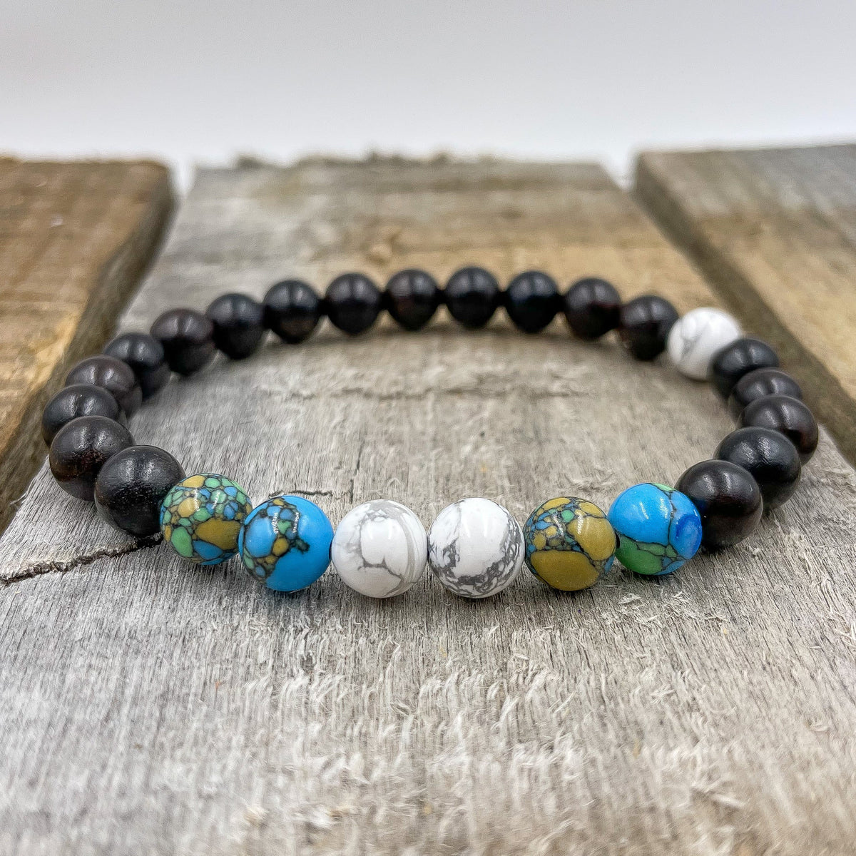 Central - White Howlite, Turquoise Howlite, & Ebony Blackwood image 2