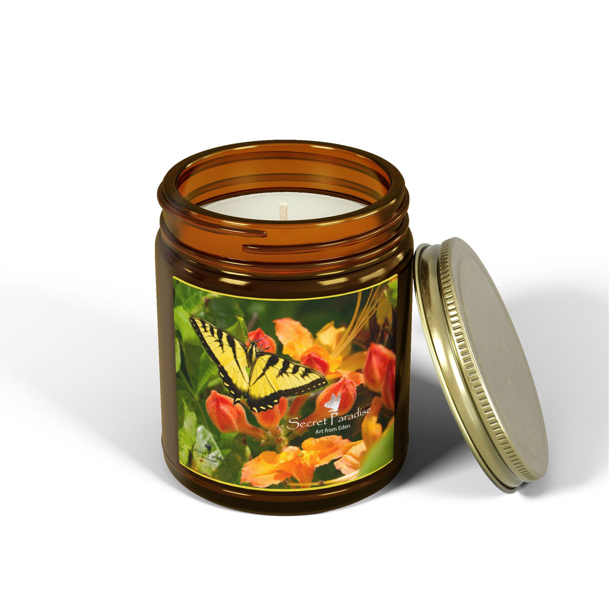 Coconut Apricot Soy Candle — Floral Butterfly Scent (4oz & 9oz)