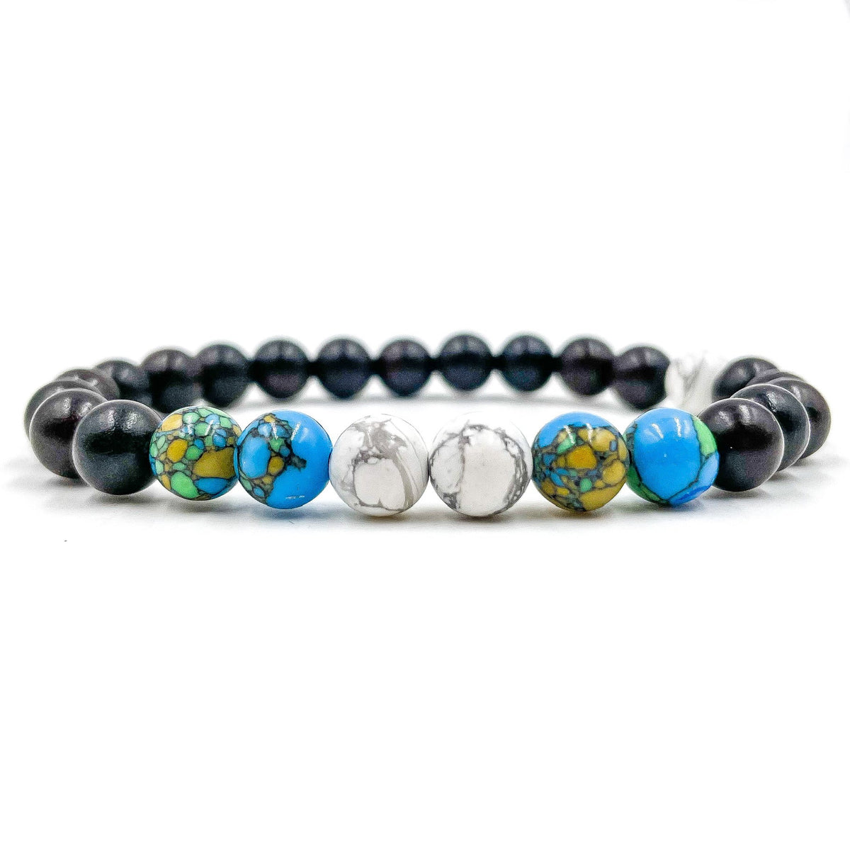 Central - White Howlite, Turquoise Howlite, & Ebony Blackwood image 1