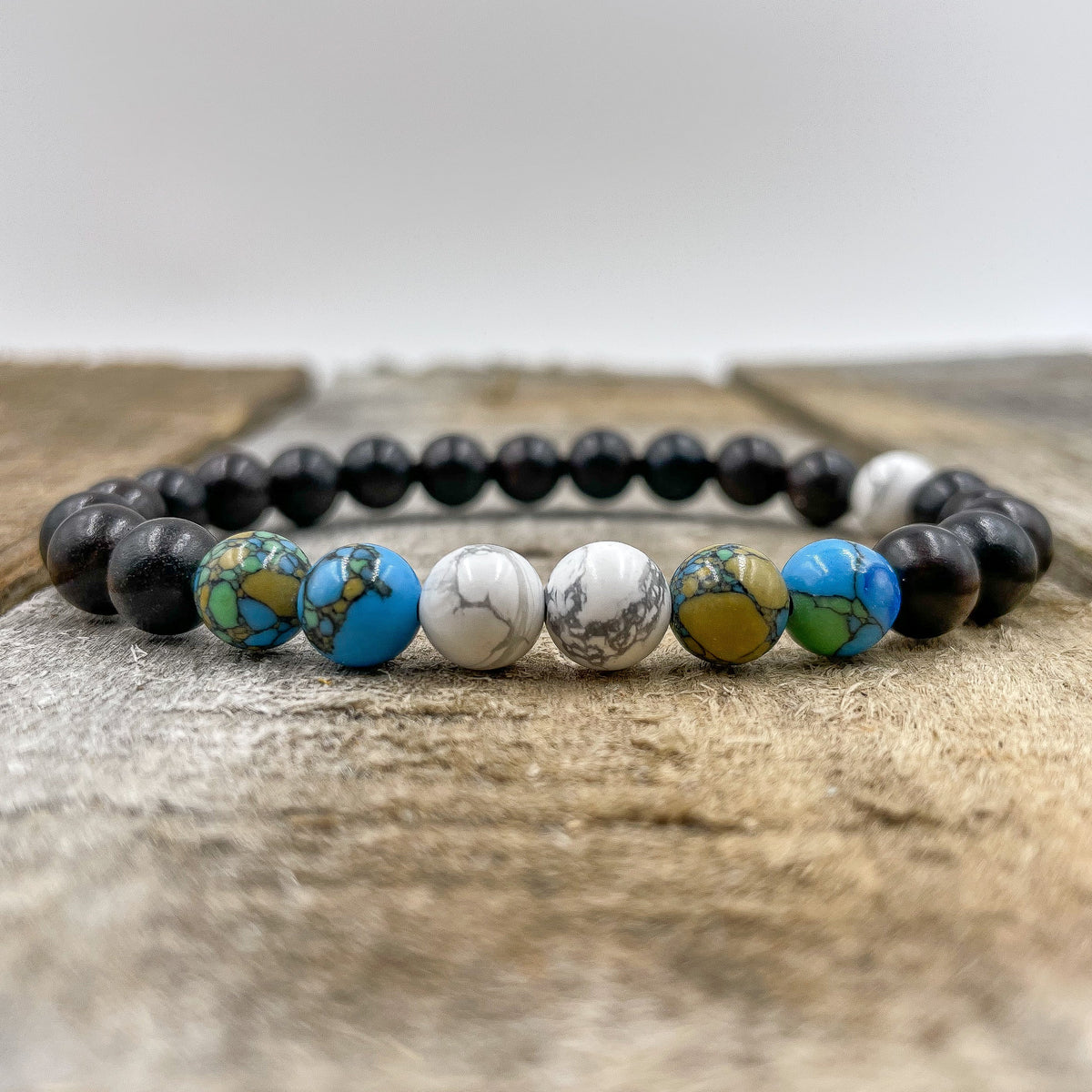 Central - White Howlite, Turquoise Howlite, & Ebony Blackwood image 0