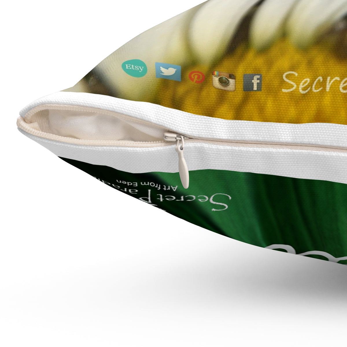 Secret Paradise Floral Square Pillow