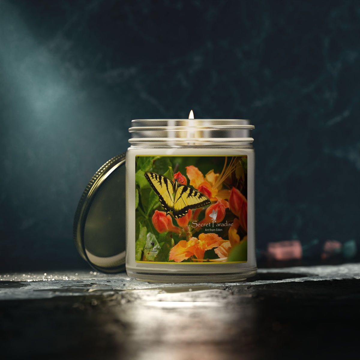Coconut Apricot Soy Candle — Floral Butterfly Scent (4oz & 9oz)