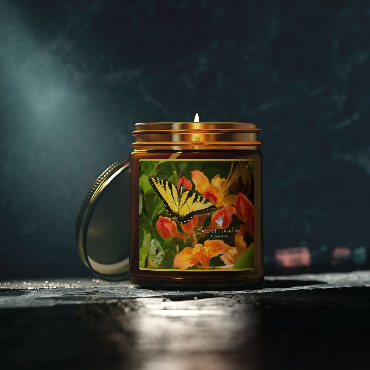 Coconut Apricot Soy Candle — Floral Butterfly Scent (4oz & 9oz)