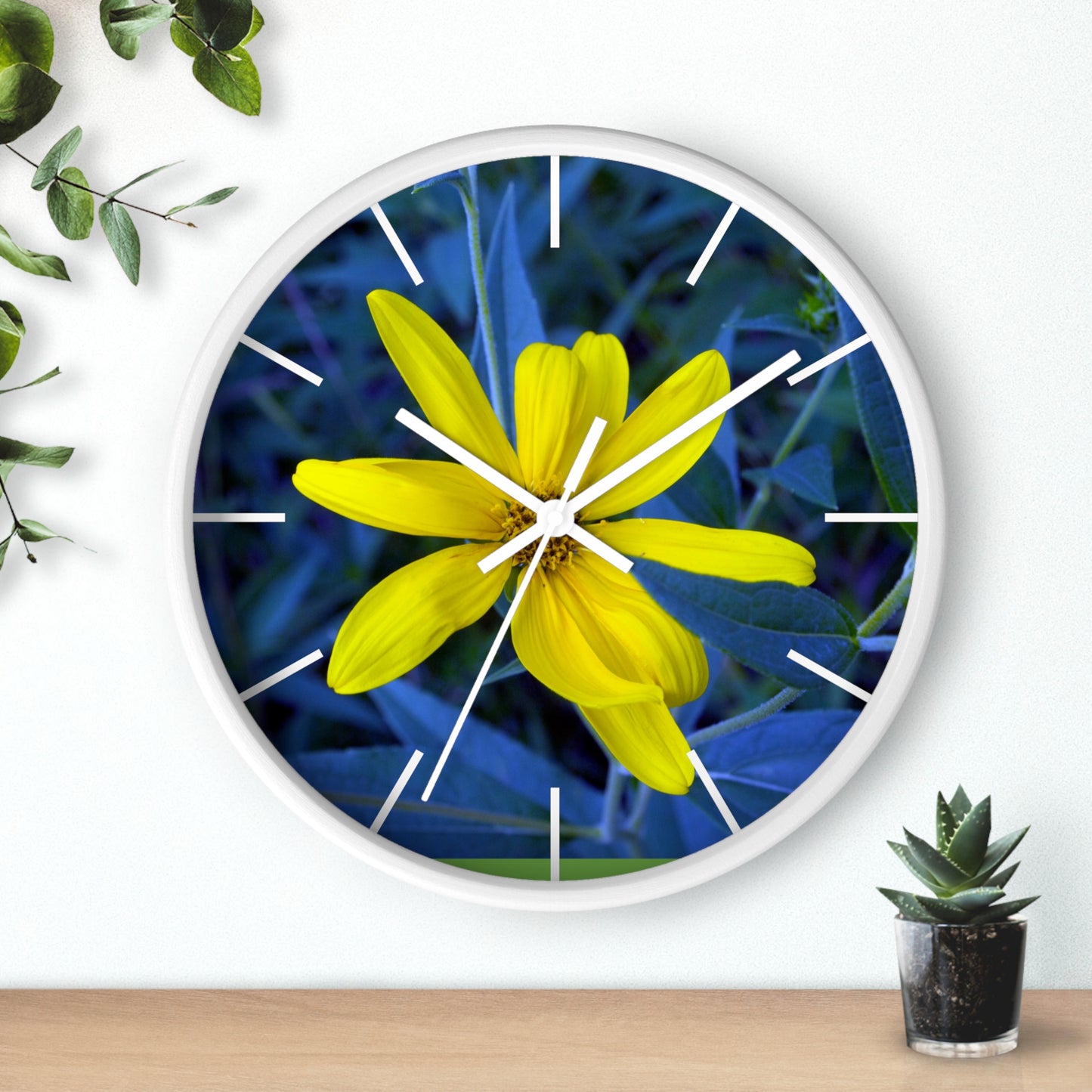 Bright Yellow Flower Wall Clock - Home Decor for Nature Lovers