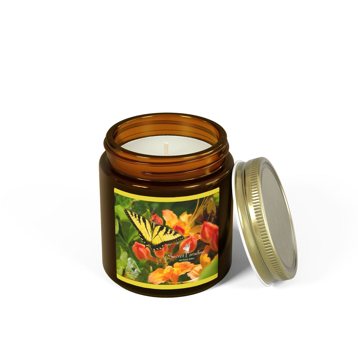 Coconut Apricot Soy Candle — Floral Butterfly Scent (4oz & 9oz)