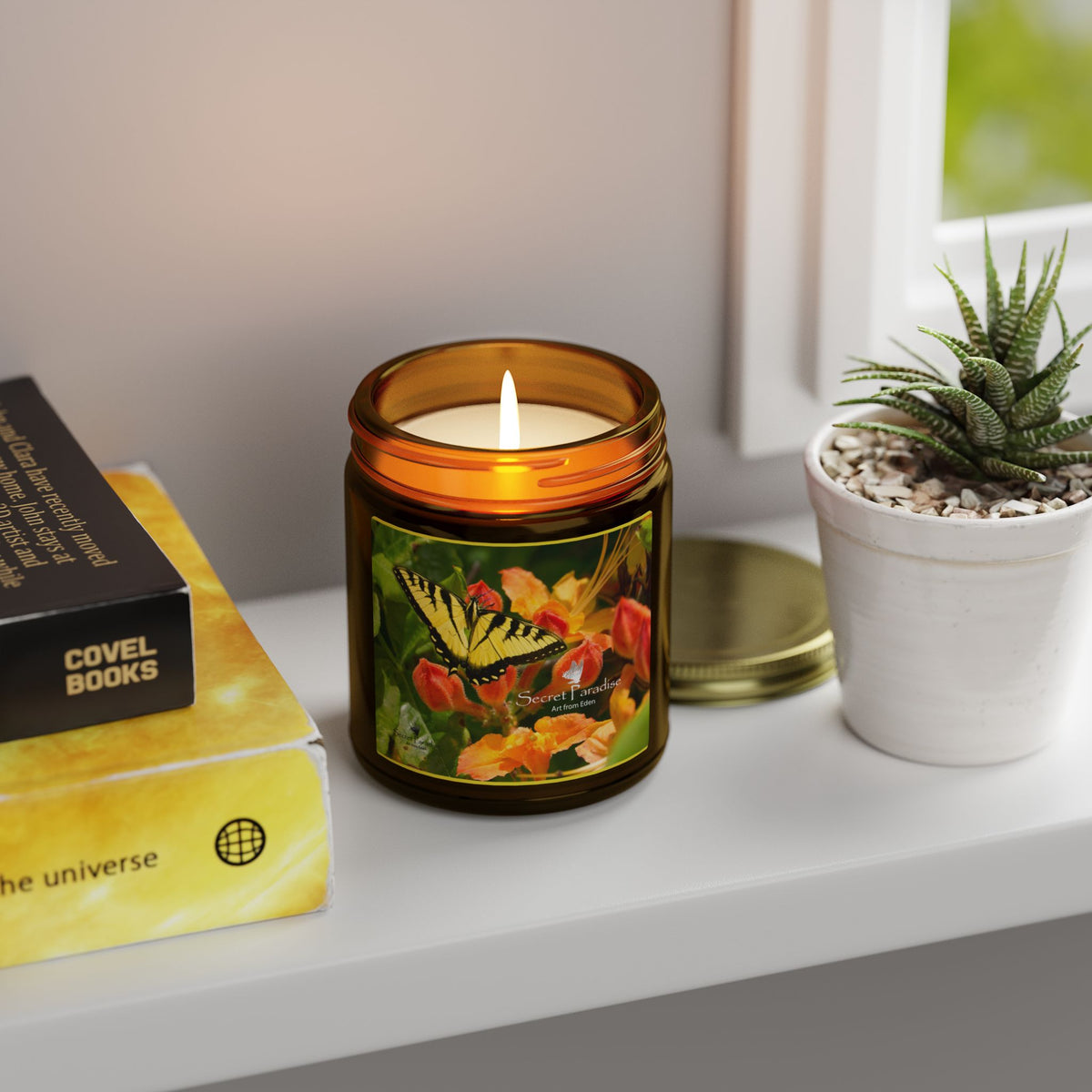 Coconut Apricot Soy Candle — Floral Butterfly Scent (4oz & 9oz)