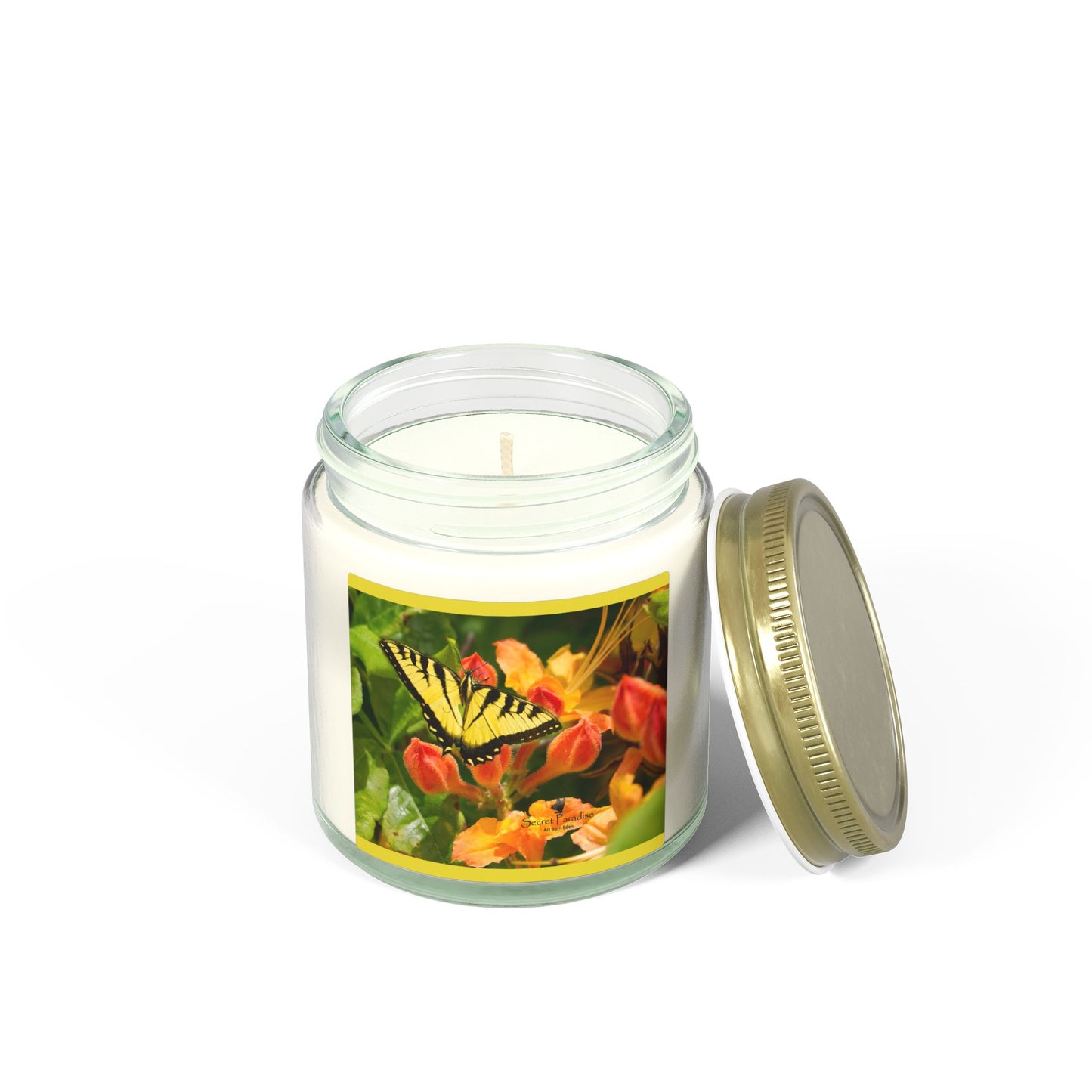 Coconut Apricot Soy Candle — Floral Butterfly Scent (4oz & 9oz)