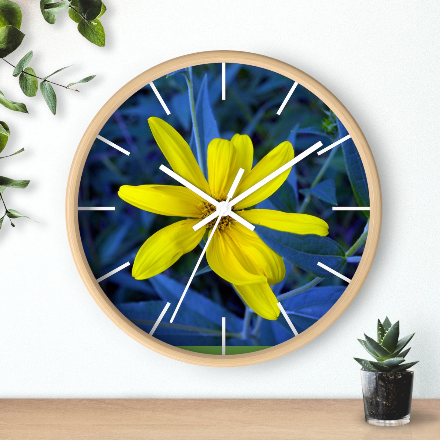 Bright Yellow Flower Wall Clock - Home Decor for Nature Lovers