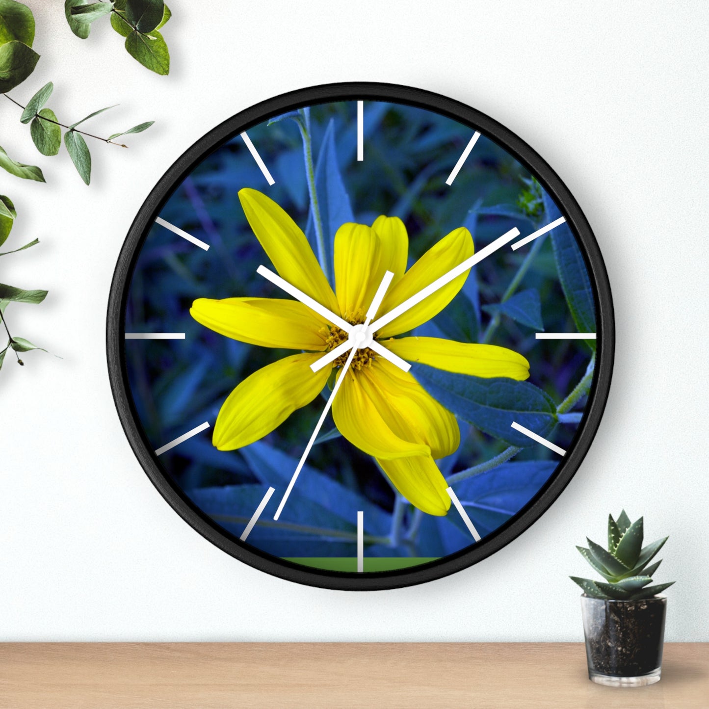 Bright Yellow Flower Wall Clock - Home Decor for Nature Lovers