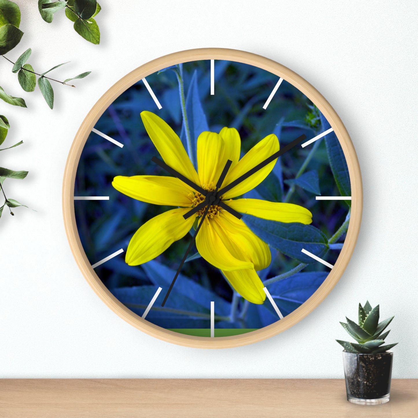 Bright Yellow Flower Wall Clock - Home Decor for Nature Lovers