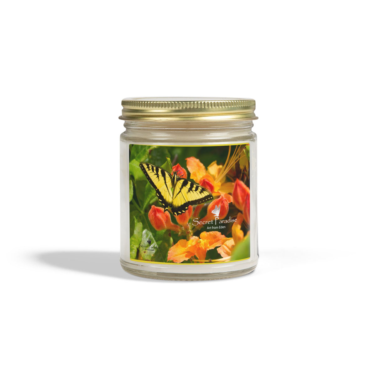 Coconut Apricot Soy Candle — Floral Butterfly Scent (4oz & 9oz)
