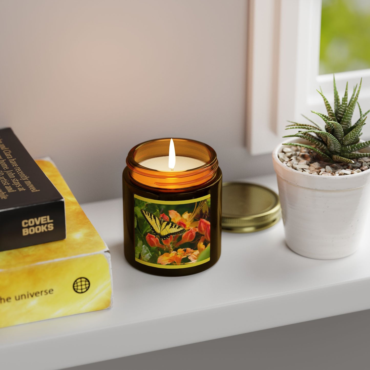 Coconut Apricot Soy Candle — Floral Butterfly Scent (4oz & 9oz)