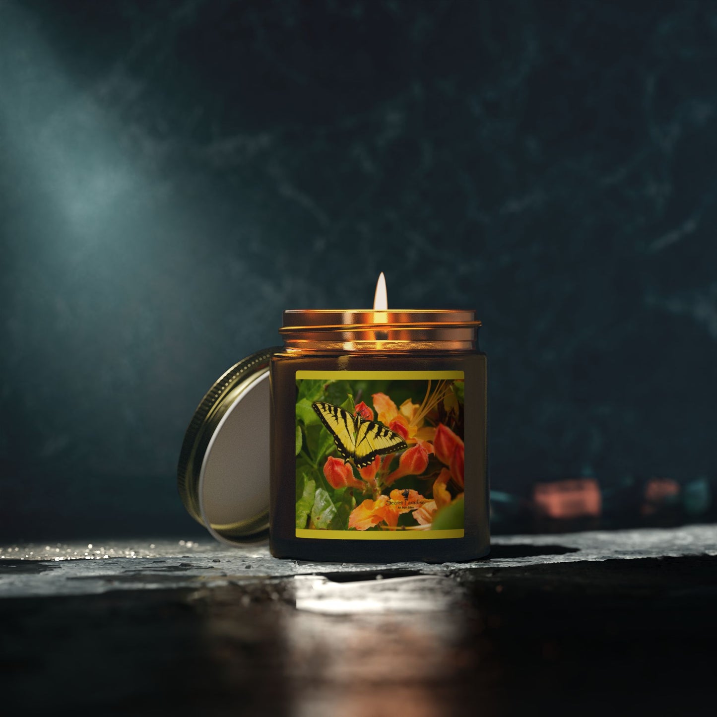Coconut Apricot Soy Candle — Floral Butterfly Scent (4oz & 9oz)