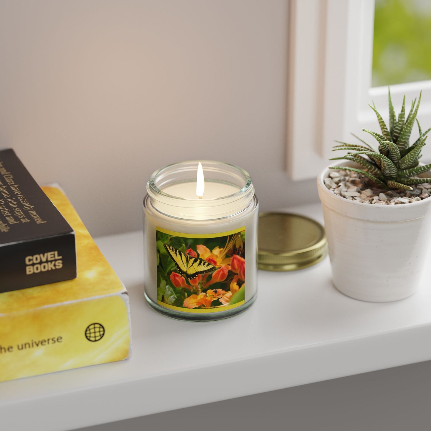 Coconut Apricot Soy Candle — Floral Butterfly Scent (4oz & 9oz)