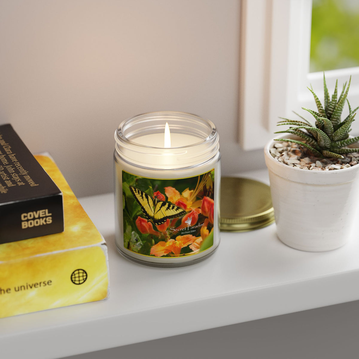 Coconut Apricot Soy Candle — Floral Butterfly Scent (4oz & 9oz)