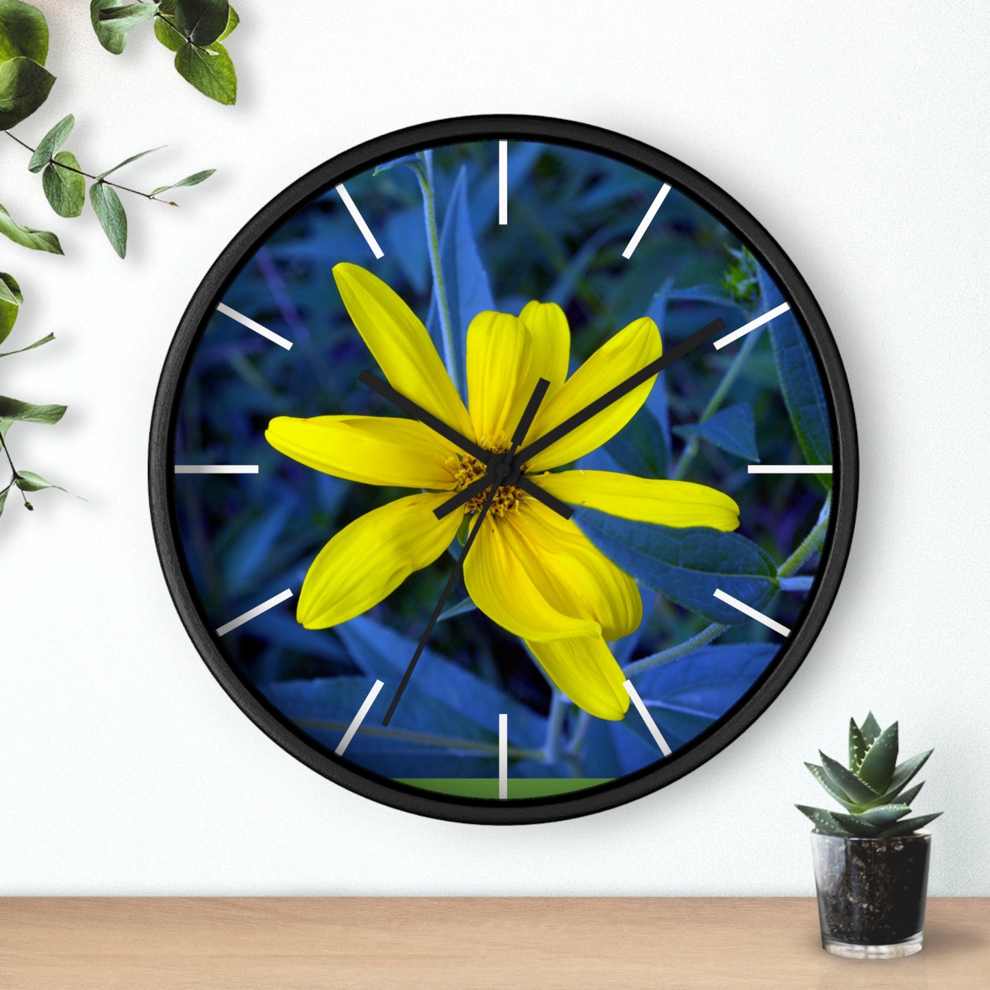 Bright Yellow Flower Wall Clock - Home Decor for Nature Lovers
