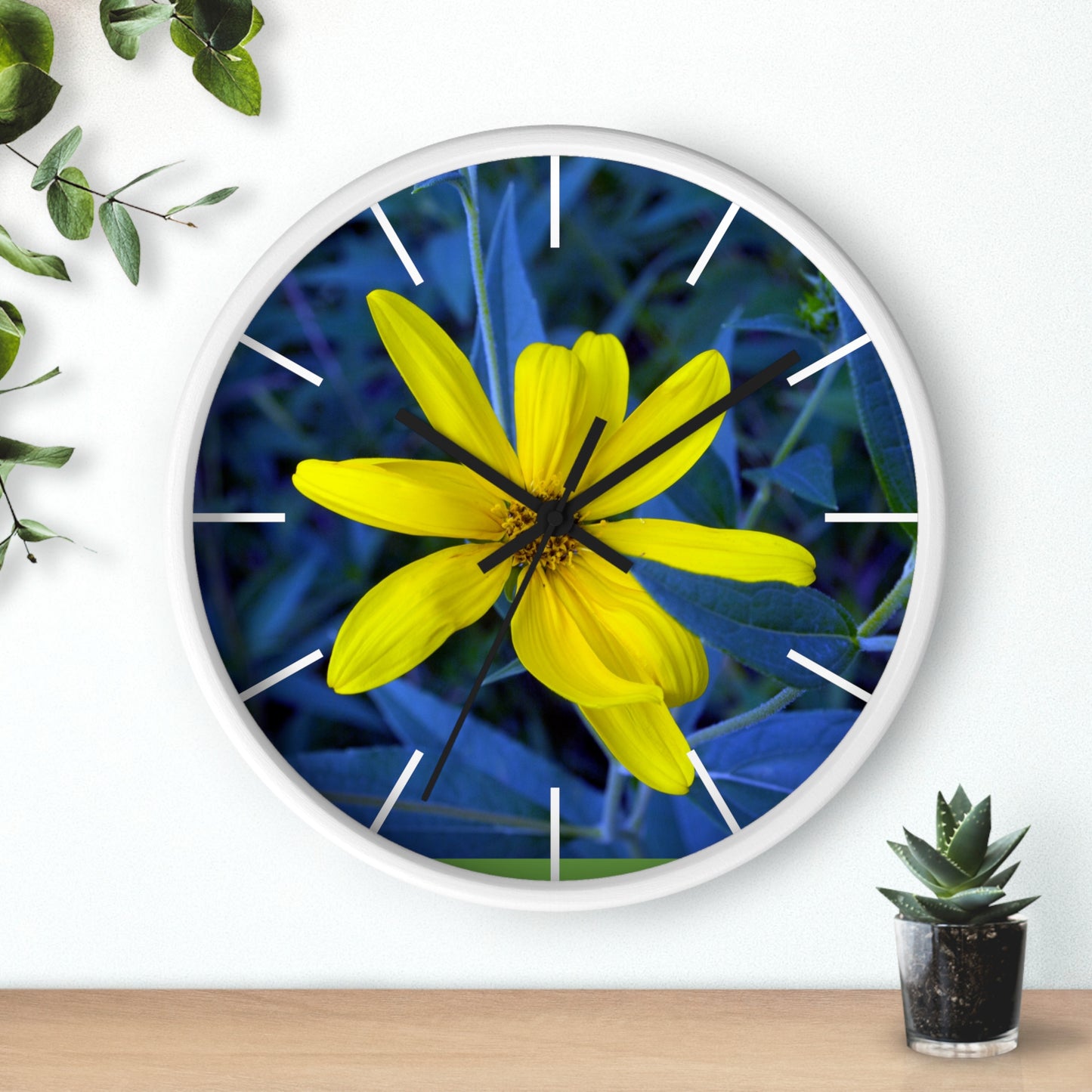 Bright Yellow Flower Wall Clock - Home Decor for Nature Lovers
