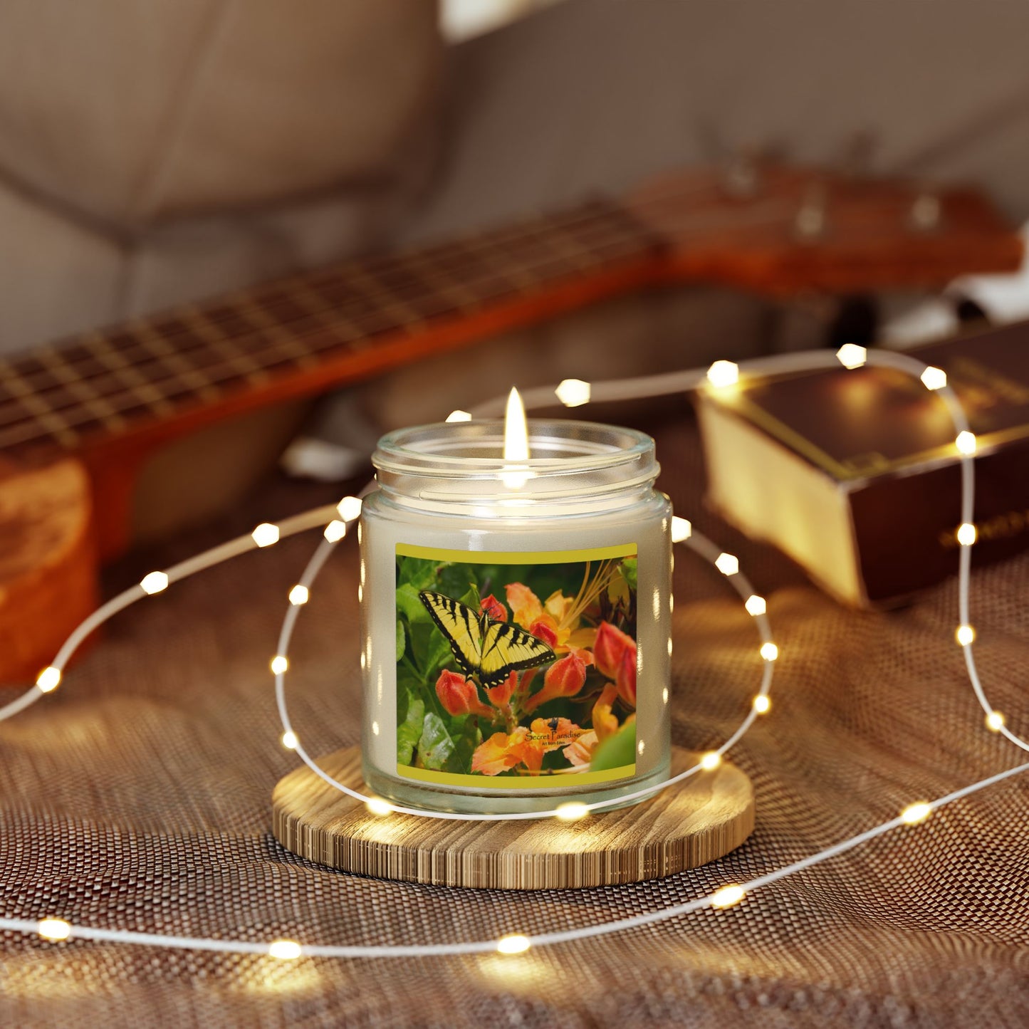 Coconut Apricot Soy Candle — Floral Butterfly Scent (4oz & 9oz)